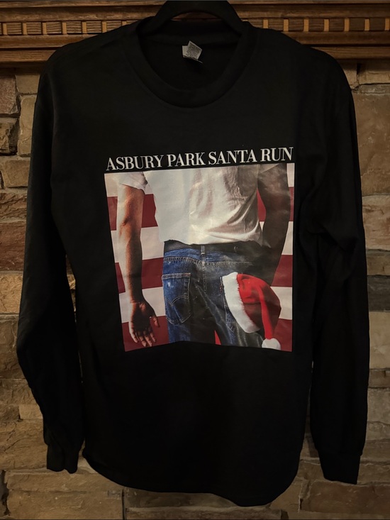 Gildan Other - Bruce Springsteen Asbury Park Santa Run Graphic Long-Sleeve Shirt - Black